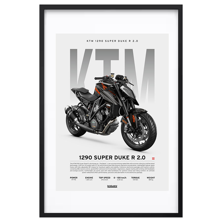 KTM 1290 Super Duke R 2.0 - Artwork Poster Print