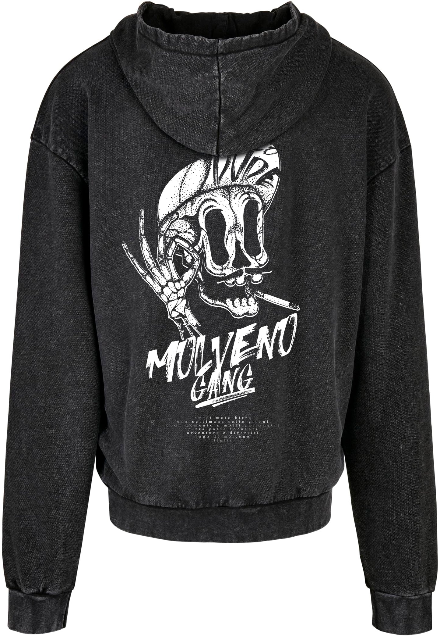 BB Motocrew Motorrad Biker Molveno Gang Oversize Hoody Herren Acid Washed