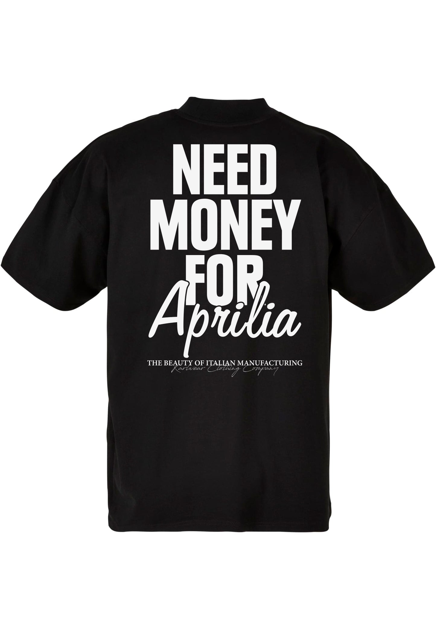 Motocrew/Motorrad Biker Oversize Shirt Herren NEED MONEY Prilia Edt. BLACK