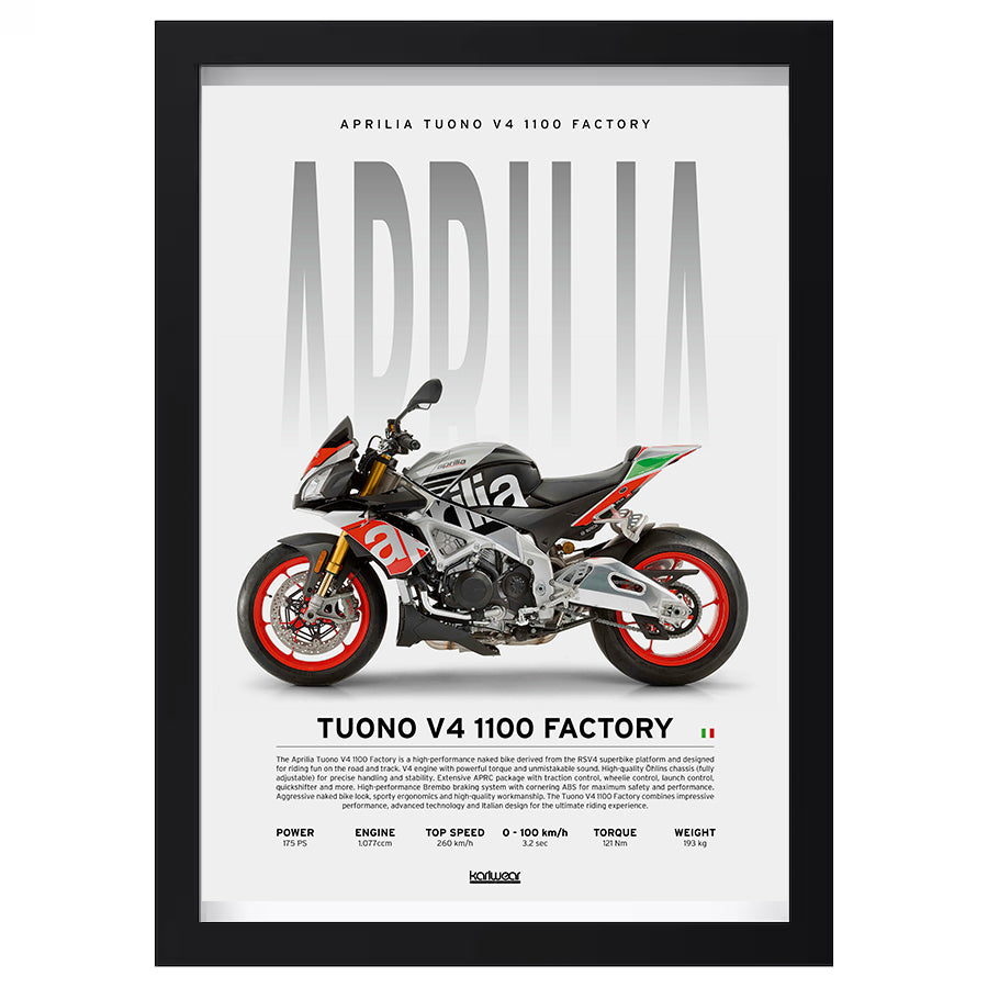 Aprilia Tuono V4 1100 Factory - Artwork Poster Print