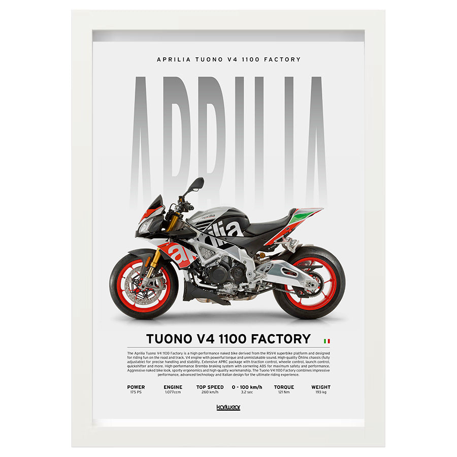 Aprilia Tuono V4 1100 Factory - Artwork Poster Print