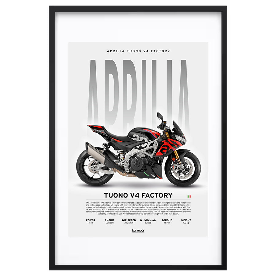 Aprilia Tuono V4 Factory - Artwork Poster Print WallArt