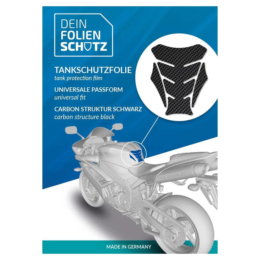 DEIN FOLIENSCHUTZ - Motorrad Tankschutzfolie Uni Carbon Komplettset für Bikes