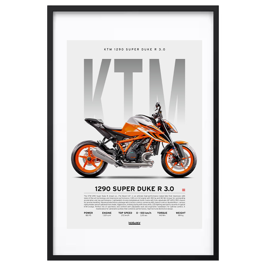 KTM 1290 Super Duke R 3.0 - Artwork Poster Print