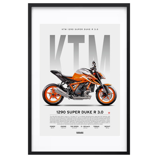 KTM 1290 Super Duke R 3.0 - Artwork Poster Print