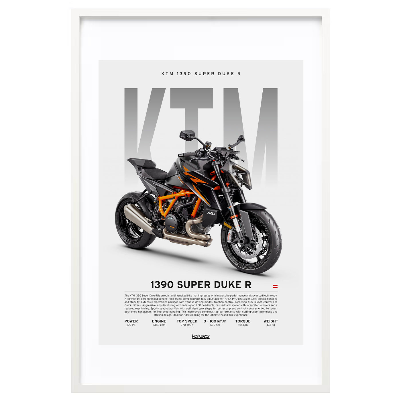 KTM 1390 Super Duke R - Artwork Poster Print