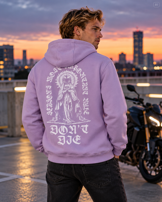 Motocrew/Motorrad Biker Heavy Hoodie Herren Most Important Rule Lilac