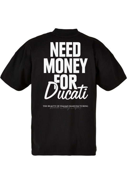 Motocrew/Motorrad Biker Oversize Shirt Herren NEED MONEY Duc Edt. BLACK