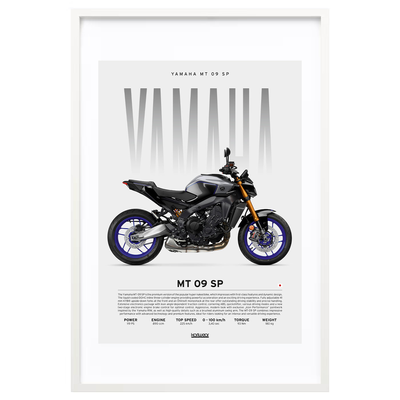 Yamaha MT 09 SP - Artwork Poster Print