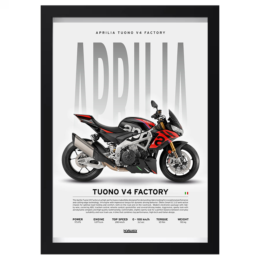 Aprilia Tuono V4 Factory - Artwork Poster Print WallArt