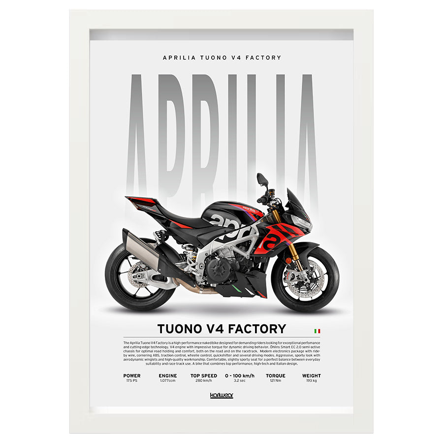 Aprilia Tuono V4 Factory - Artwork Poster Print WallArt