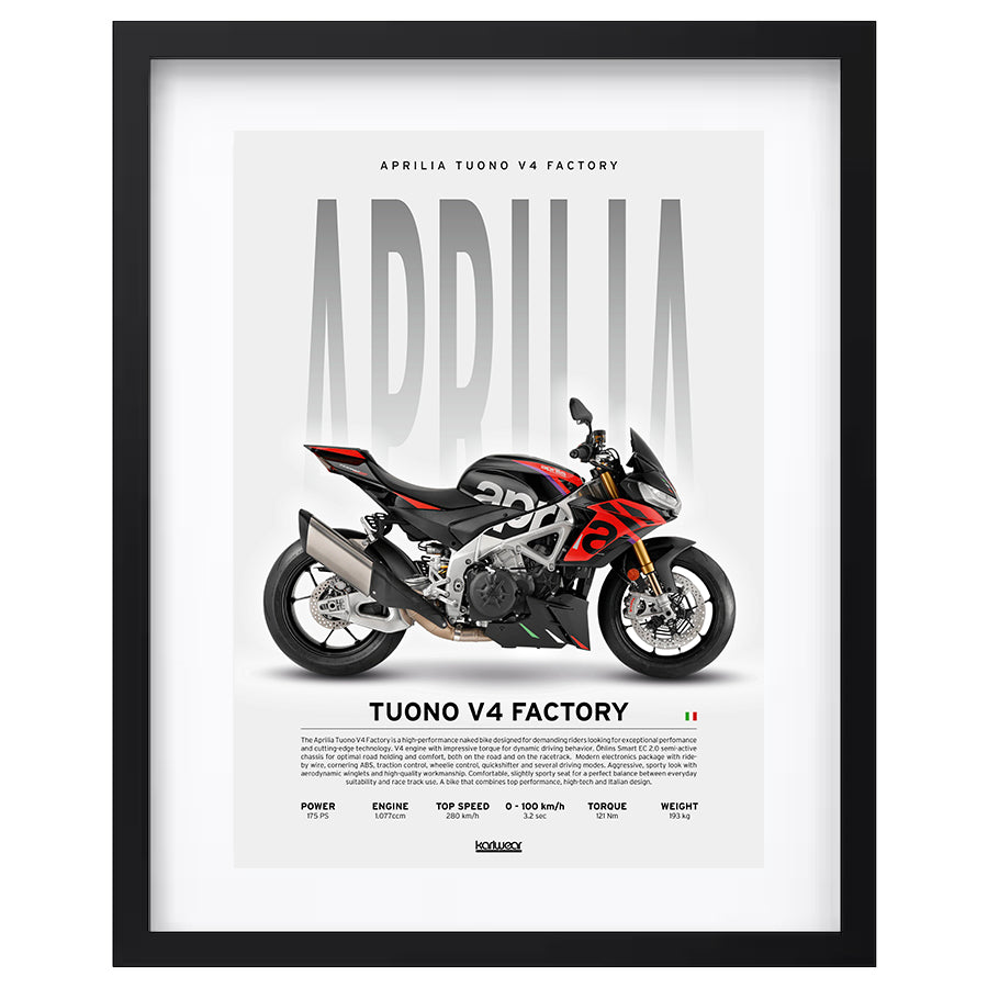 Aprilia Tuono V4 Factory - Artwork Poster Print WallArt