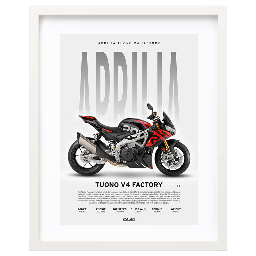 Aprilia Tuono V4 Factory - Artwork Poster Print WallArt